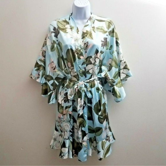 Victoria's Secret Bride Robe Size M/L Blue Pink - Picture 2 of 9